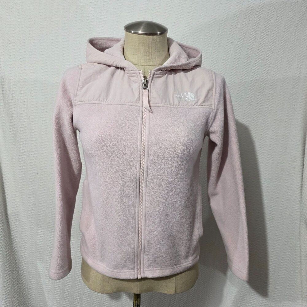 The North Face Pink Fleece Zip Jacket Hooded Girl M (10/12)